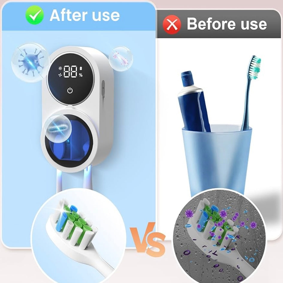 UV Toothbrush Sanitizer & Holder - Kills 99.9% of Germs