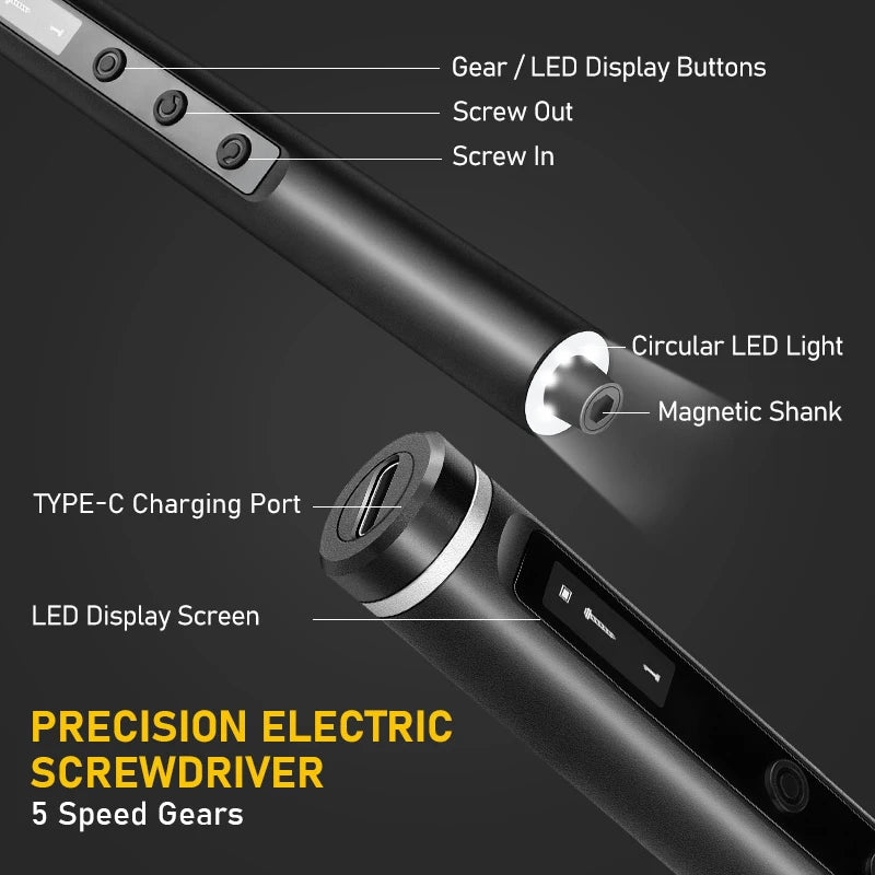 S6 Max Precision Screwdriver Kit – Magnetic, Rechargeable, Compact